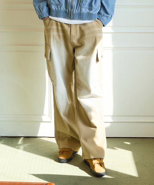 WaiKei（ワイケイ）の「パラシュートカーゴウォッシュドデニムパンツベージュ（デニムパンツ・レディース・その他・1/2/0/3）」の4枚目の写真