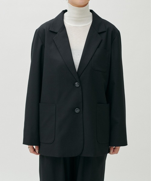 LARUTA(ラルータ)の「【LARUTA】アウトポケットテーラードジャケット(テーラードジャケット・レディース・ブラック/ブラウン/ベージュ/ストライプ・FREE)」の5枚目の写真