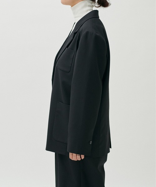 LARUTA(ラルータ)の「【LARUTA】アウトポケットテーラードジャケット(テーラードジャケット・レディース・ブラック/ブラウン/ベージュ/ストライプ・FREE)」の6枚目の写真