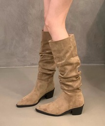 CELENA BEATS（セレナビーツ）の「スエードタッチ スクエアヒール ルーズ ロングブーツ（ブーツ）」