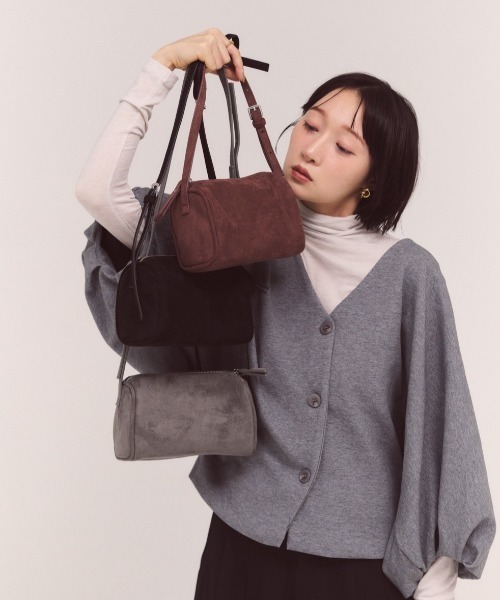FMiBL(ファミル)の「フェイクスエードミニボストンBAG(ボストンバッグ・レディース・グレー/ブラック/ブラウン・FREE)」の15枚目の写真