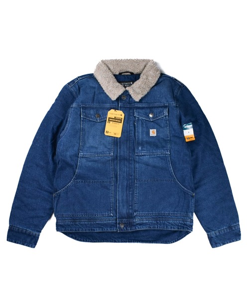 Carhartt(カーハート)の「【T14】【Carhartt/カーハート】RELAXED FIT DENIM SHERPA-JACKET(デニムジャケット・メンズ・インディゴブルー・SMALL/MEDIUM/LARGE/X-LARGE)」の2枚目の写真
