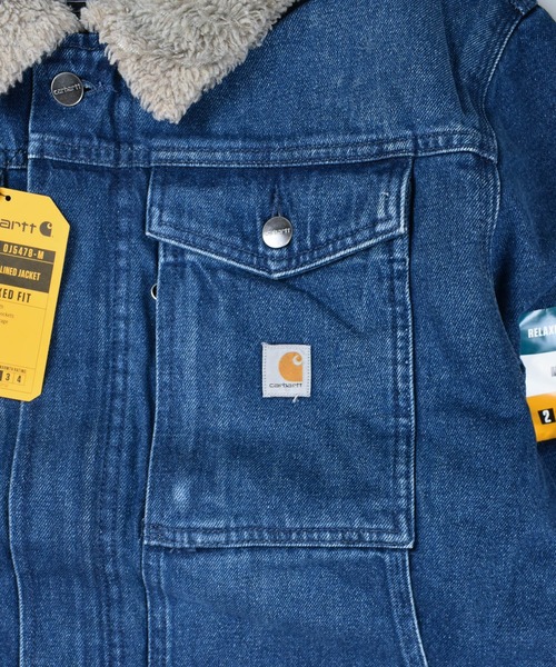 Carhartt(カーハート)の「【T14】【Carhartt/カーハート】RELAXED FIT DENIM SHERPA-JACKET(デニムジャケット・メンズ・インディゴブルー・SMALL/MEDIUM/LARGE/X-LARGE)」の5枚目の写真