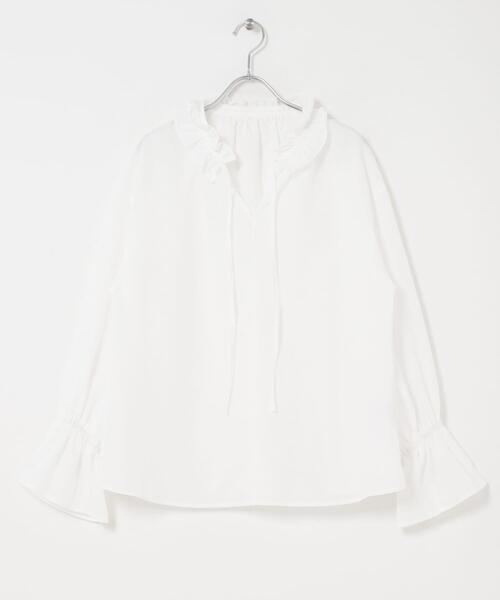 ITEMS URBANRESEARCH(アイテムズ アーバンリサーチ)の「『イージーケア』フリルカラープルブラウス(シャツ/ブラウス・レディース・オフホワイト/ブルー系その他/ブラック・FREE)」の10枚目の写真