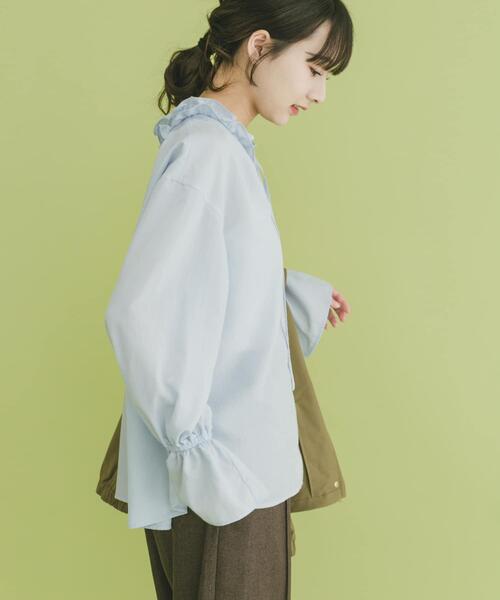 ITEMS URBANRESEARCH(アイテムズ アーバンリサーチ)の「『イージーケア』フリルカラープルブラウス(シャツ/ブラウス・レディース・オフホワイト/ブルー系その他/ブラック・FREE)」の15枚目の写真