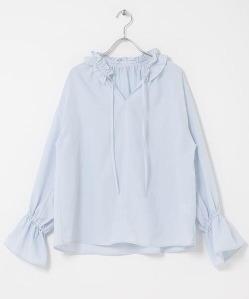 ITEMS URBANRESEARCH(アイテムズ アーバンリサーチ)の「『イージーケア』フリルカラープルブラウス(シャツ/ブラウス・レディース・オフホワイト/ブルー系その他/ブラック・FREE)」の19枚目の写真