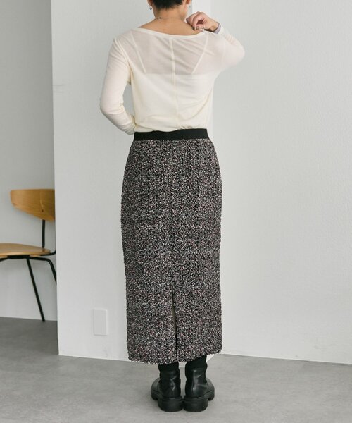 ear PAPILLONNER（イアパピヨネ）の「花柄シャーリングスカート【SUM1 STYLE】（スカート・レディース・ブラック・FREE）」の12枚目の写真