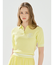 シグニチャーケーブルカラー ニット YELLOW