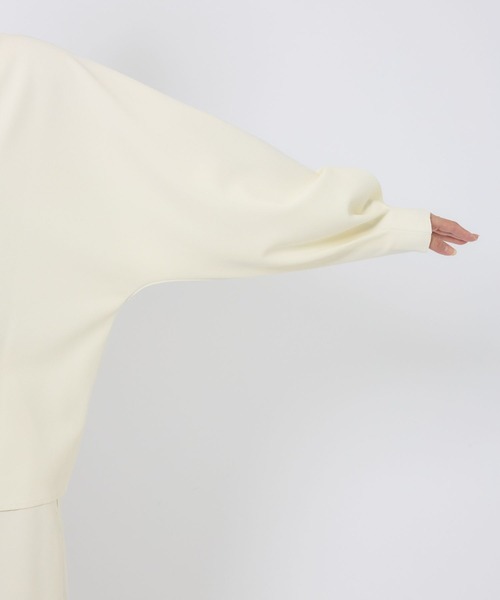 BABYLONE（バビロン）の「【多機能素材】ジョーゼットVネックプルオーバー（Tシャツ/カットソー・レディース・ブラック/ホワイト・FREE）」の3枚目の写真