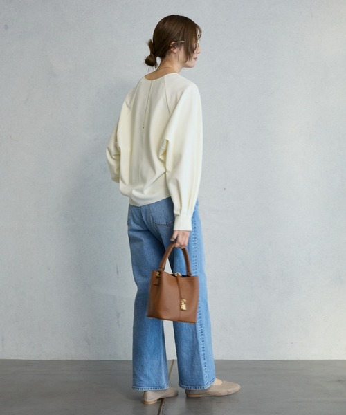 BABYLONE（バビロン）の「【多機能素材】ジョーゼットVネックプルオーバー（Tシャツ/カットソー・レディース・ブラック/ホワイト・FREE）」の10枚目の写真