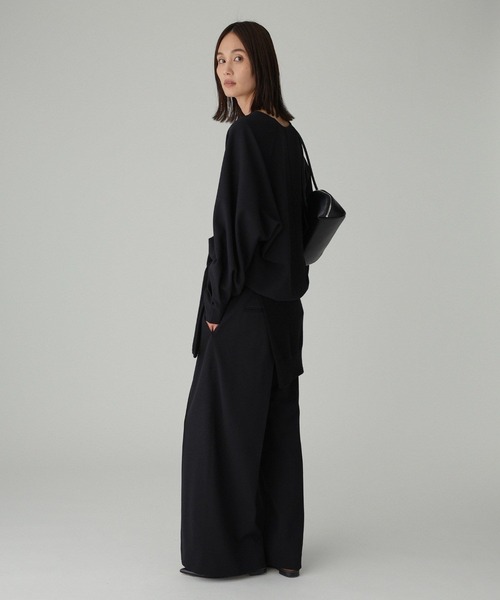 BABYLONE（バビロン）の「【多機能素材】ジョーゼットVネックプルオーバー（Tシャツ/カットソー・レディース・ブラック/ホワイト・FREE）」の17枚目の写真