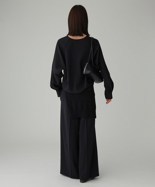 BABYLONE（バビロン）の「【多機能素材】ジョーゼットVネックプルオーバー（Tシャツ/カットソー・レディース・ブラック/ホワイト・FREE）」の18枚目の写真