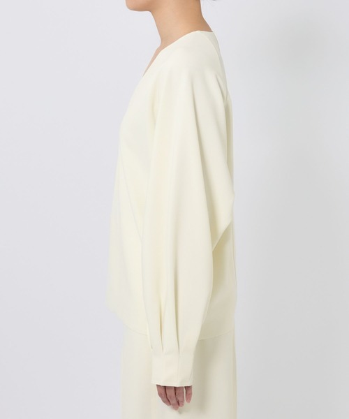 BABYLONE（バビロン）の「【多機能素材】ジョーゼットVネックプルオーバー（Tシャツ/カットソー・レディース・ブラック/ホワイト・FREE）」の20枚目の写真