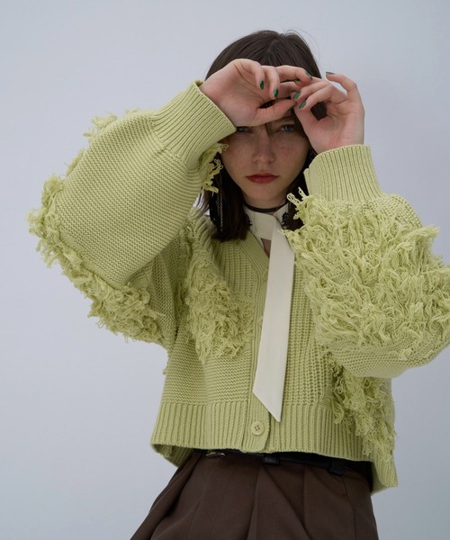 HARE（ハレ）の「パッチワークニットカーディガン(HARE)（カーディガン/ボレロ・レディース・ブラック/イエロー・FREE）」の10枚目の写真