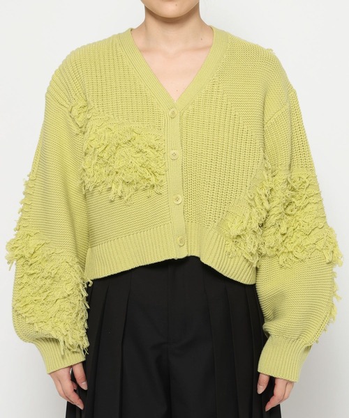 HARE（ハレ）の「パッチワークニットカーディガン(HARE)（カーディガン/ボレロ・レディース・ブラック/イエロー・FREE）」の12枚目の写真