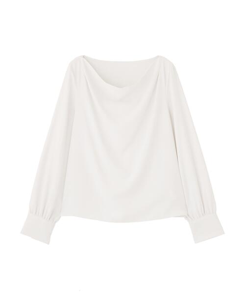 NATURAL BEAUTY BASIC（ナチュラルビューティーベーシック）の「◇ドレープネックブラウス（シャツ/ブラウス・レディース・オフホワイト/ブラウン/ピンク・SMALL/MEDIUM）」の4枚目の写真