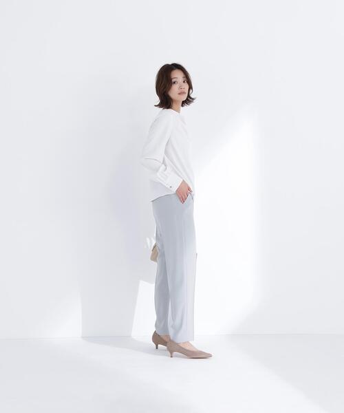 NATURAL BEAUTY BASIC（ナチュラルビューティーベーシック）の「◇ドレープネックブラウス（シャツ/ブラウス・レディース・オフホワイト/ブラウン/ピンク・SMALL/MEDIUM）」の7枚目の写真