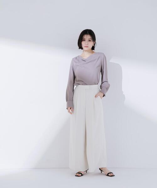 NATURAL BEAUTY BASIC（ナチュラルビューティーベーシック）の「◇ドレープネックブラウス（シャツ/ブラウス・レディース・オフホワイト/ブラウン/ピンク・SMALL/MEDIUM）」の18枚目の写真