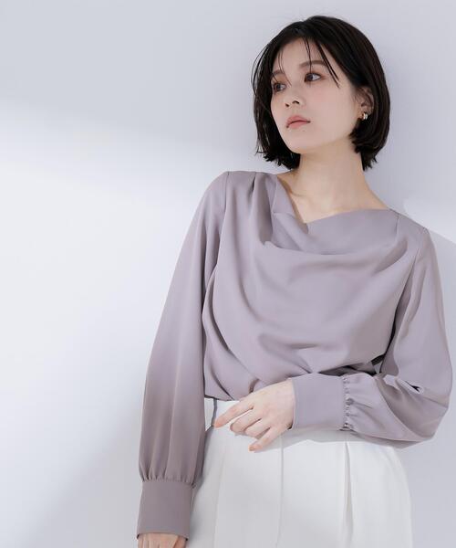 NATURAL BEAUTY BASIC（ナチュラルビューティーベーシック）の「◇ドレープネックブラウス（シャツ/ブラウス・レディース・オフホワイト/ブラウン/ピンク・SMALL/MEDIUM）」の19枚目の写真