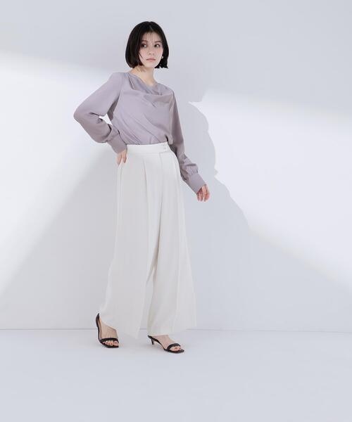 NATURAL BEAUTY BASIC（ナチュラルビューティーベーシック）の「◇ドレープネックブラウス（シャツ/ブラウス・レディース・オフホワイト/ブラウン/ピンク・SMALL/MEDIUM）」の20枚目の写真