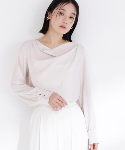 NATURAL BEAUTY BASIC(ナチュラルビューティーベーシック)の「◇ドレープネックブラウス(シャツ/ブラウス・レディース・オフホワイト/ブラウン/ピンク・SMALL/MEDIUM)」の13枚目の写真
