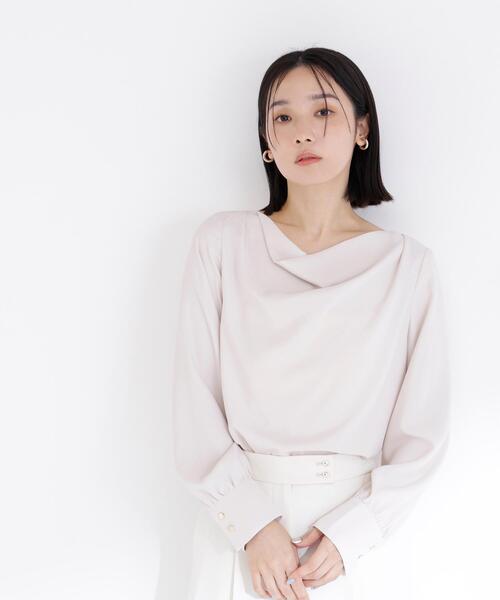 NATURAL BEAUTY BASIC(ナチュラルビューティーベーシック)の「◇ドレープネックブラウス(シャツ/ブラウス・レディース・オフホワイト/ブラウン/ピンク・SMALL/MEDIUM)」の11枚目の写真