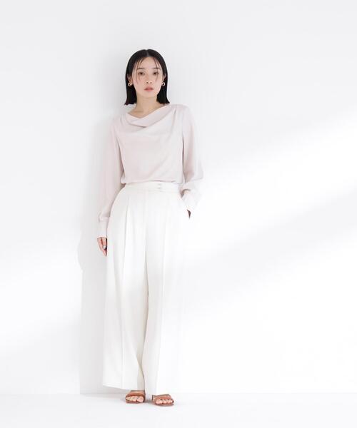 NATURAL BEAUTY BASIC(ナチュラルビューティーベーシック)の「◇ドレープネックブラウス(シャツ/ブラウス・レディース・オフホワイト/ブラウン/ピンク・SMALL/MEDIUM)」の9枚目の写真