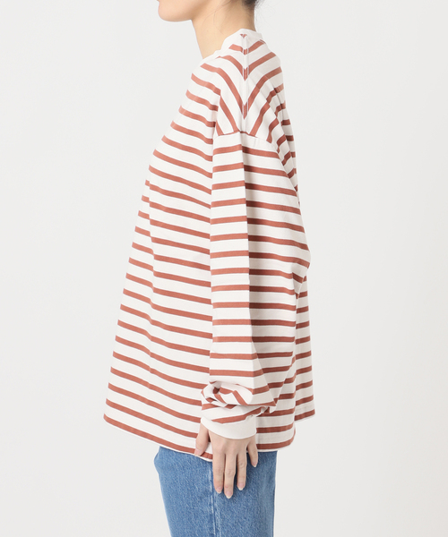 OUTDOOR PRODUCTS（アウトドアプロダクツ）の「コットンボーダークルーネックワイドTEE（Tシャツ/カットソー・レディース・ピンク/ブラウン/パープル・FREE）」の12枚目の写真