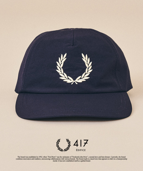 FRED PERRY(フレッドペリー)の「FRED PERRY / フレッドペリー417別注 Bold Branding キャップ(キャップ・メンズ・ネイビー/ブラック・FREE)」の14枚目の写真