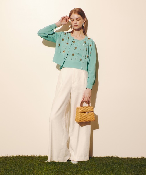 【LOULOU WILLOUGHBY】NALYA リネンストレッチワイドパンツ