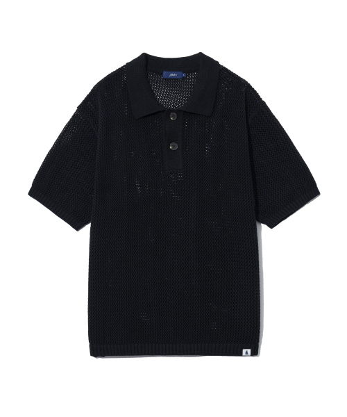YALE（イェール）の「メッシュ半袖ポロニットブラック（Tシャツ/カットソー・レディース・その他・S/M/L/XL）」の2枚目の写真