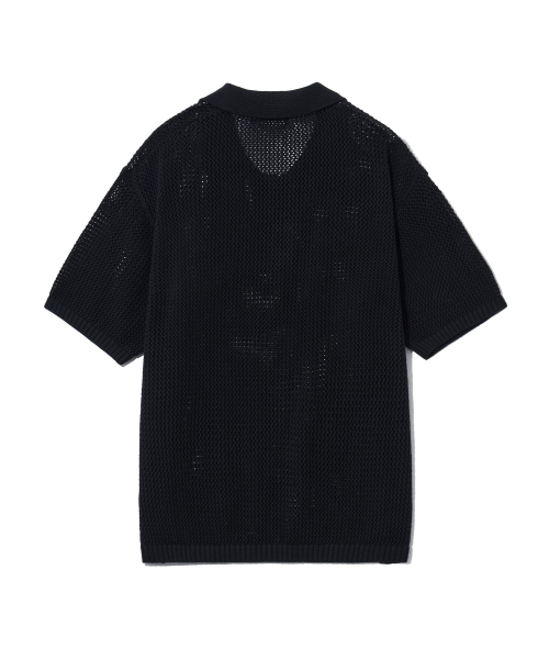 YALE（イェール）の「メッシュ半袖ポロニットブラック（Tシャツ/カットソー・レディース・その他・S/M/L/XL）」の3枚目の写真