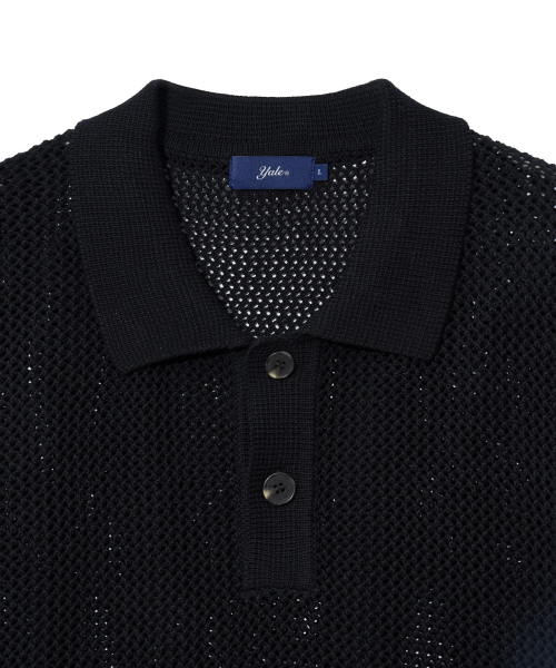 YALE（イェール）の「メッシュ半袖ポロニットブラック（Tシャツ/カットソー・レディース・その他・S/M/L/XL）」の4枚目の写真