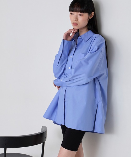 forksy.（フォルクシー）の「【forksy】＜エブリデイシリーズ＞ロングカフス オーバーサイズ ルーズシャツ（シャツ/ブラウス・レディース・ブルー系/チャコール/オフホワイト/サックスブルー/ブラウン/ピンク・L/M）」の11枚目の写真