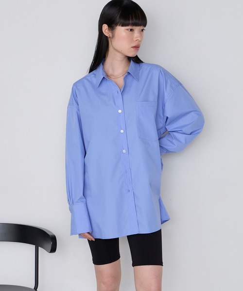 forksy.（フォルクシー）の「【forksy】＜エブリデイシリーズ＞ロングカフス オーバーサイズ ルーズシャツ（シャツ/ブラウス・レディース・ブルー系/チャコール/オフホワイト/サックスブルー/ブラウン/ピンク・L/M）」の12枚目の写真