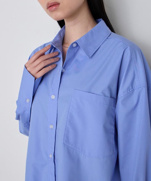 forksy.（フォルクシー）の「【forksy】＜エブリデイシリーズ＞ロングカフス オーバーサイズ ルーズシャツ（シャツ/ブラウス・レディース・ブルー系/チャコール/オフホワイト/サックスブルー/ブラウン/ピンク・L/M）」の17枚目の写真