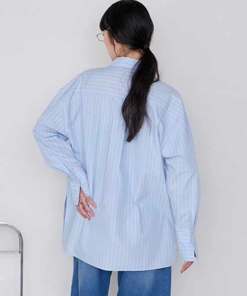 forksy.(フォルクシー)の「【forksy】<エブリデイシリーズ>ロングカフス オーバーサイズ ルーズシャツ(シャツ/ブラウス・レディース・ブルー系/チャコール/オフホワイト/サックスブルー/ブラウン/ピンク・L/M)」の18枚目の写真