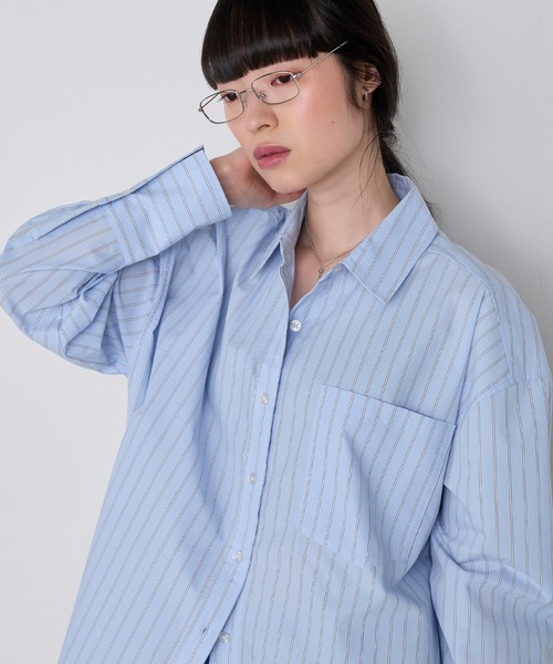 forksy.(フォルクシー)の「【forksy】<エブリデイシリーズ>ロングカフス オーバーサイズ ルーズシャツ(シャツ/ブラウス・レディース・ブルー系/チャコール/オフホワイト/サックスブルー/ブラウン/ピンク・L/M)」の19枚目の写真
