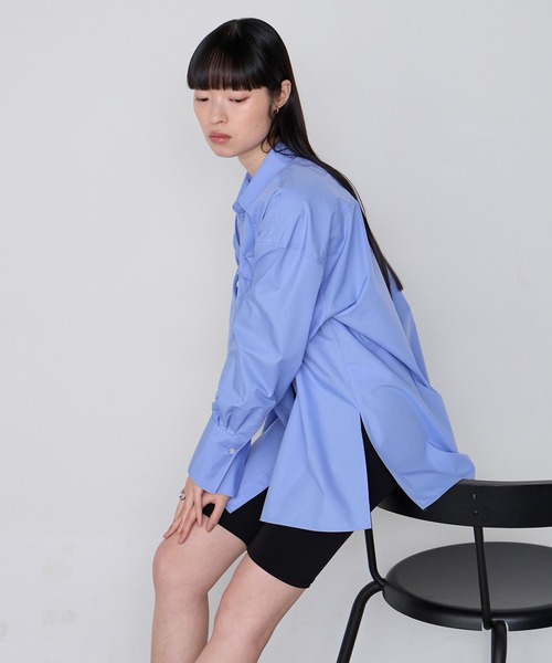 forksy.（フォルクシー）の「【forksy】＜エブリデイシリーズ＞ロングカフス オーバーサイズ ルーズシャツ（シャツ/ブラウス・レディース・ブルー系/チャコール/オフホワイト/サックスブルー/ブラウン/ピンク・L/M）」の19枚目の写真