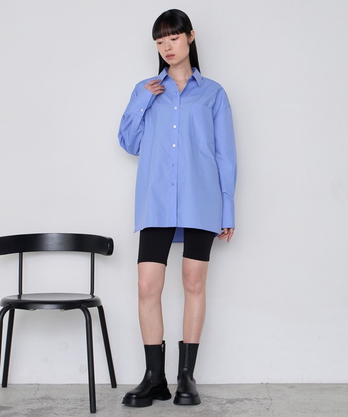 forksy.（フォルクシー）の「【forksy】＜エブリデイシリーズ＞ロングカフス オーバーサイズ ルーズシャツ（シャツ/ブラウス・レディース・ブルー系/チャコール/オフホワイト/サックスブルー/ブラウン/ピンク・L/M）」の20枚目の写真