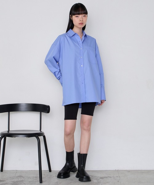 forksy.（フォルクシー）の「【forksy】＜エブリデイシリーズ＞ロングカフス オーバーサイズ ルーズシャツ（シャツ/ブラウス・レディース・ブルー系/チャコール/オフホワイト/サックスブルー/ブラウン/ピンク・L/M）」の21枚目の写真
