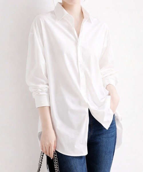 SallyLunn(サリーラン)の「リラックスシルエットシャツ(シャツ/ブラウス・レディース・ブラック/ホワイト・MEDIUM/LARGE)」の6枚目の写真