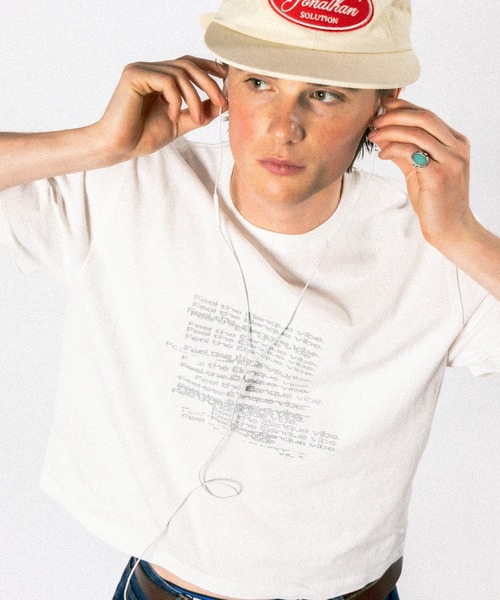Elanque(エランク)の「graphic lame print T-shirt / グラフィックラメプリントTシャツ(Tシャツ/カットソー・メンズ・ホワイト/ブラック/ライトグリーン・SMALL/MEDIUM/LARGE)」の21枚目の写真