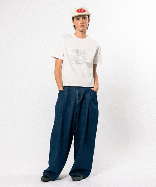 Elanque(エランク)の「graphic lame print T-shirt / グラフィックラメプリントTシャツ(Tシャツ/カットソー・メンズ・ホワイト/ブラック/ライトグリーン・SMALL/MEDIUM/LARGE)」の14枚目の写真