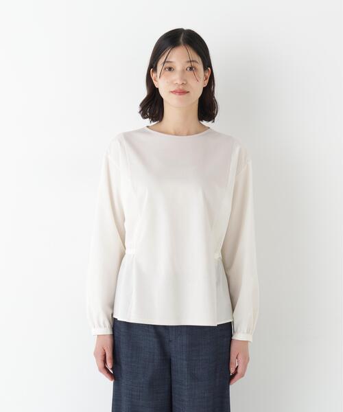 human woman(ヒューマンウーマン)の「◆【ウォッシャブル】ドッキングドロストカットソー(Tシャツ/カットソー・レディース・ベージュ/ネイビー・MEDIUM)」の5枚目の写真
