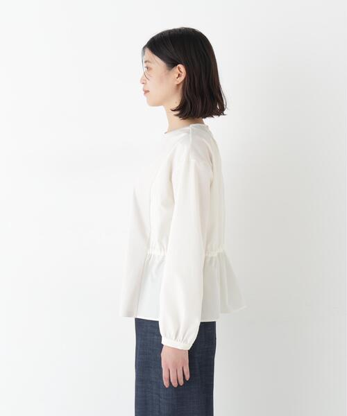 human woman(ヒューマンウーマン)の「◆【ウォッシャブル】ドッキングドロストカットソー(Tシャツ/カットソー・レディース・ベージュ/ネイビー・MEDIUM)」の6枚目の写真