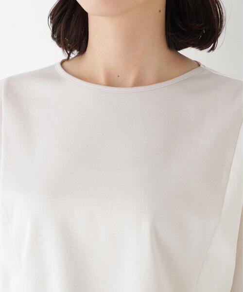 human woman(ヒューマンウーマン)の「◆【ウォッシャブル】ドッキングドロストカットソー(Tシャツ/カットソー・レディース・ベージュ/ネイビー・MEDIUM)」の8枚目の写真