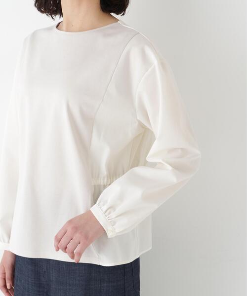 human woman(ヒューマンウーマン)の「◆【ウォッシャブル】ドッキングドロストカットソー(Tシャツ/カットソー・レディース・ベージュ/ネイビー・MEDIUM)」の9枚目の写真