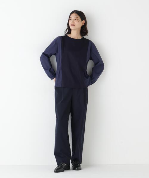 human woman(ヒューマンウーマン)の「◆【ウォッシャブル】ドッキングドロストカットソー(Tシャツ/カットソー・レディース・ベージュ/ネイビー・MEDIUM)」の16枚目の写真