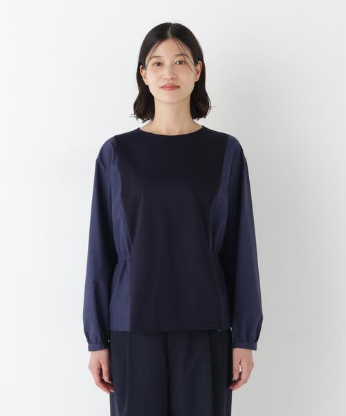 human woman(ヒューマンウーマン)の「◆【ウォッシャブル】ドッキングドロストカットソー(Tシャツ/カットソー・レディース・ベージュ/ネイビー・MEDIUM)」の17枚目の写真